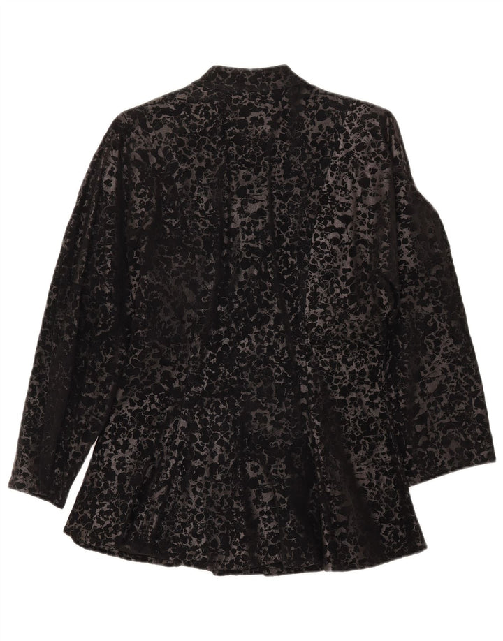 Jachetă vintage pentru femei cu mâneci 3/4 IT 44 Medium Black Animal Print