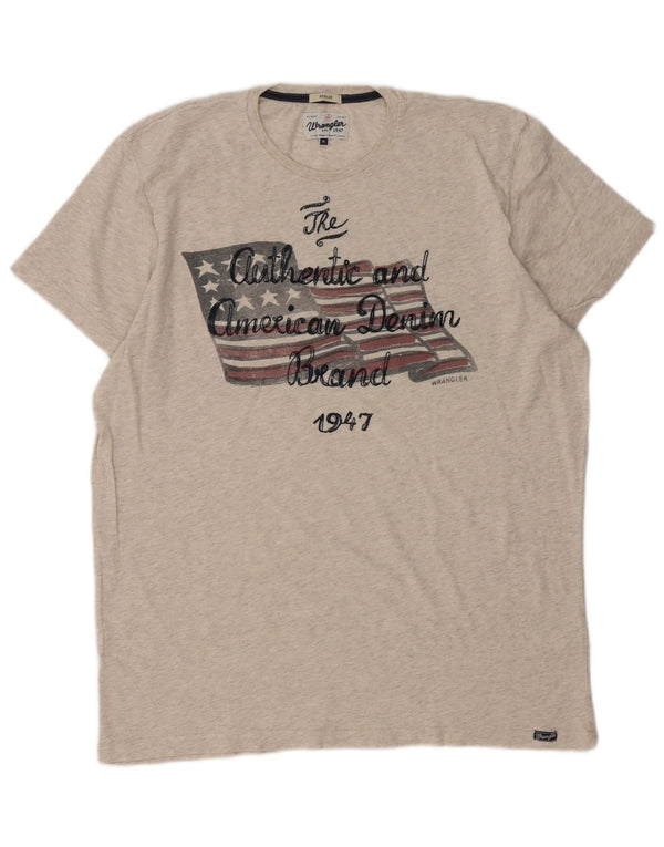 Tricou cu grafică obișnuită Wrangler pentru bărbați Top XL, bej, bumbac cu pete