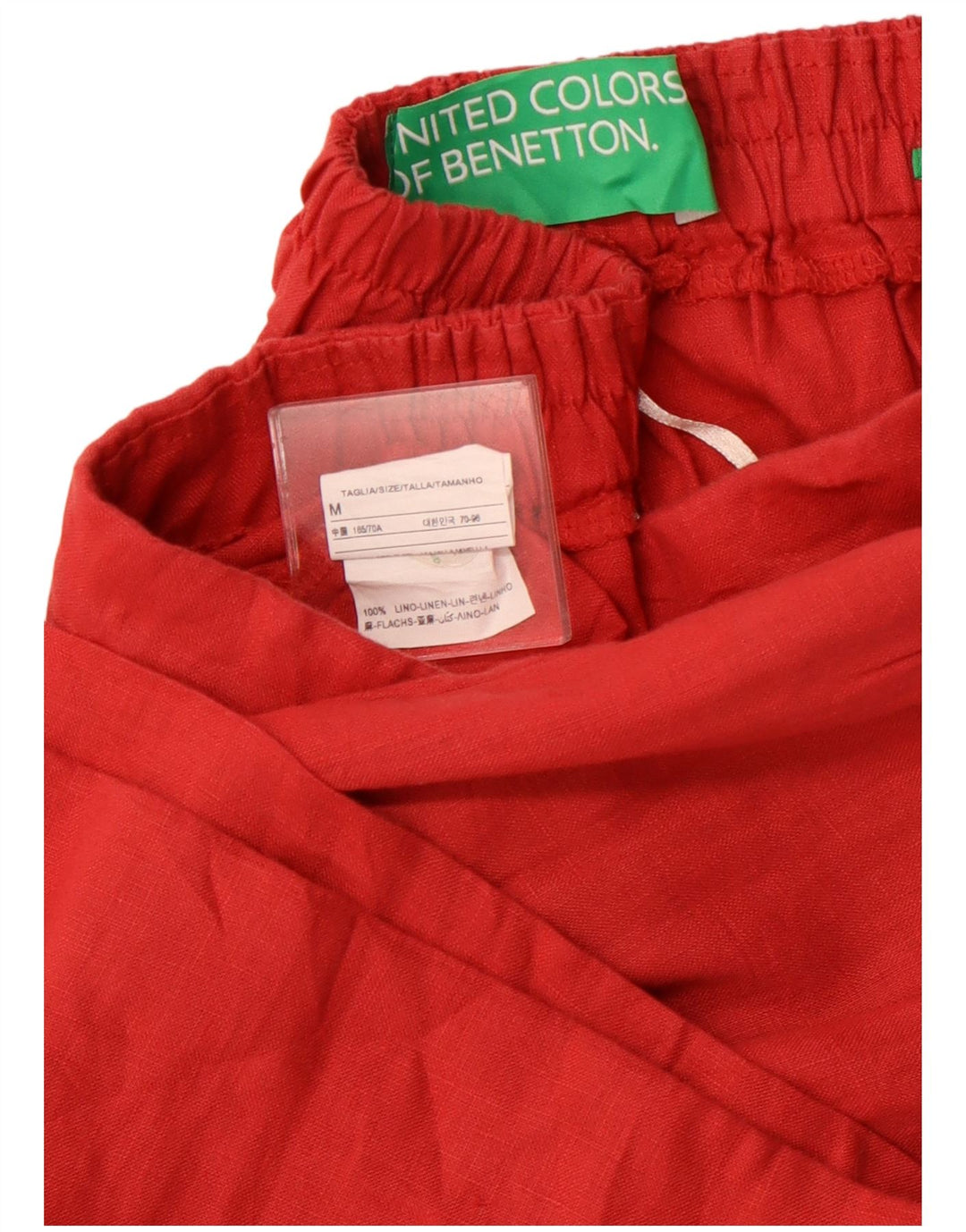 BENETTON Pantaloni scurți casual pentru femei cu talie înaltă cu picioare largi, mediu W30, in roșu