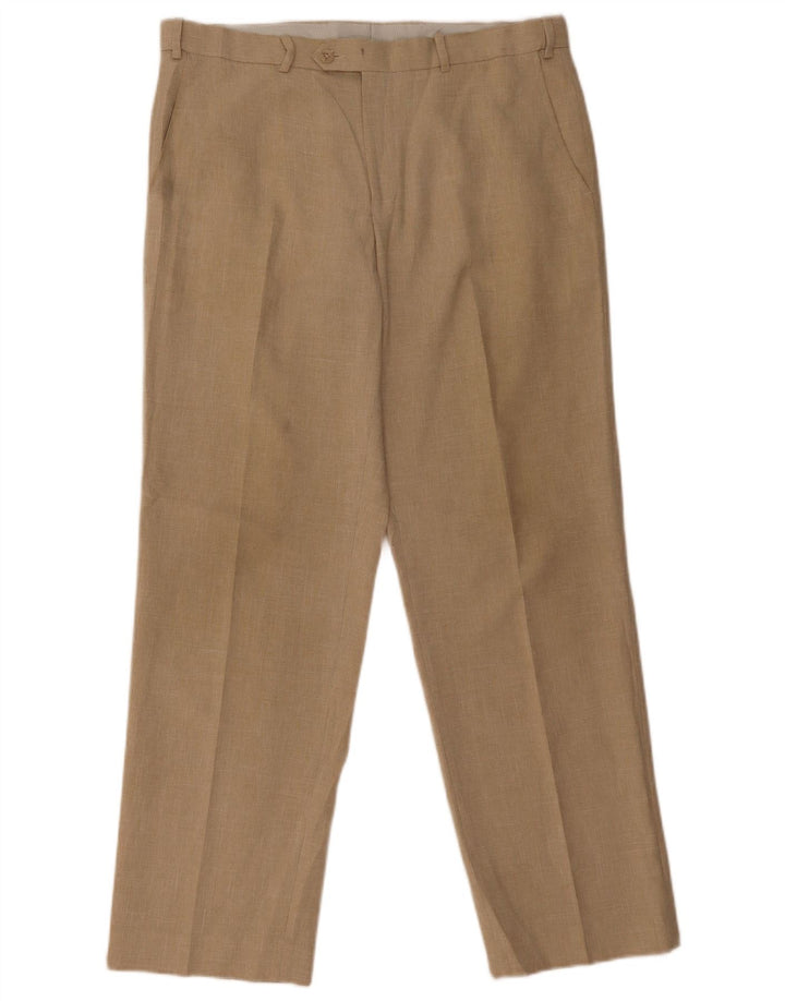 MARKS & SPENCER Pantaloni drepți pentru bărbați L36 L31 poliester bej