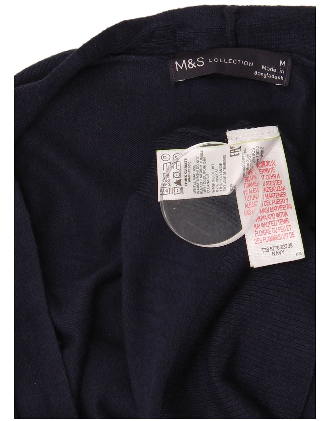 Pulover cardigan cu paragate pentru femei Marks & Spencer UK 14 Medium Bleumarin
