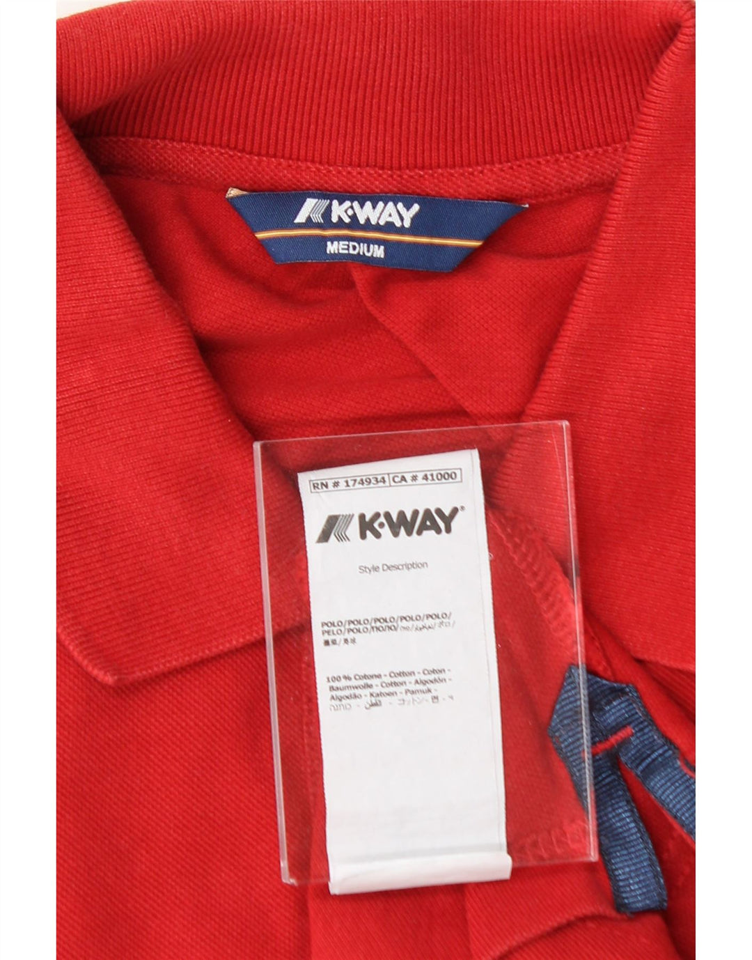 K-WAY Mens Polo Shirt Medium Red Cotton Vintage K-Way and Second-Hand K-Way from Messina Hembry 