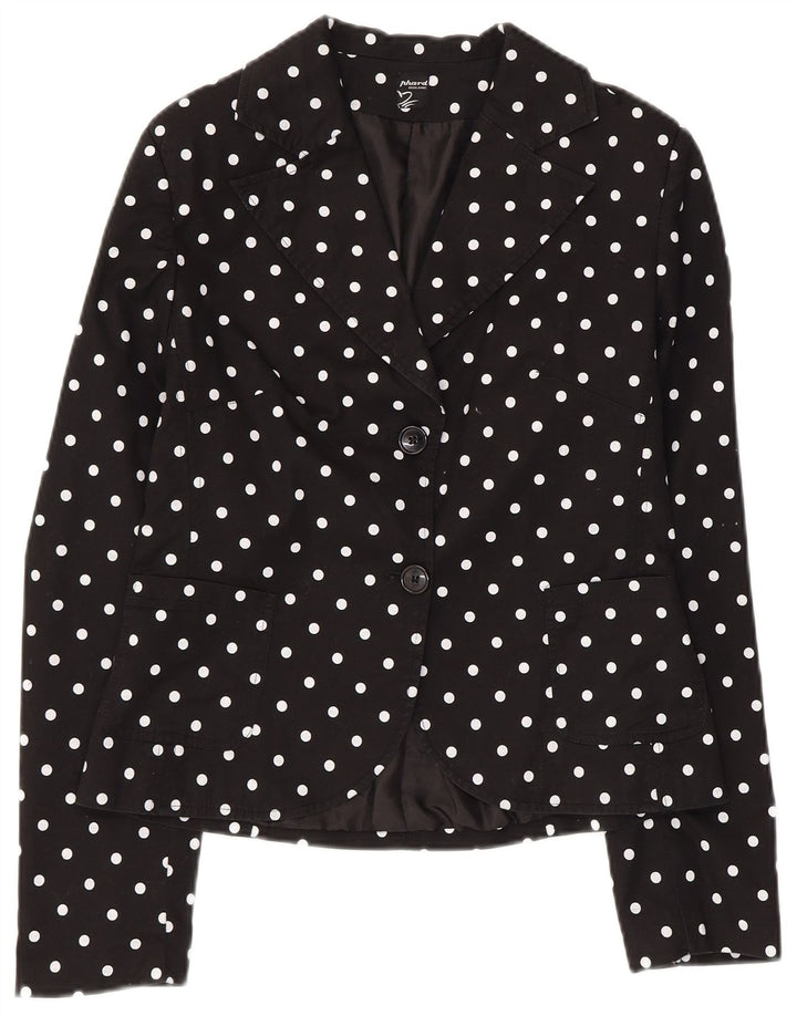 Jachetă Phard pentru femei cu 2 nasturi, UK 12, bumbac cu buline negru mediu