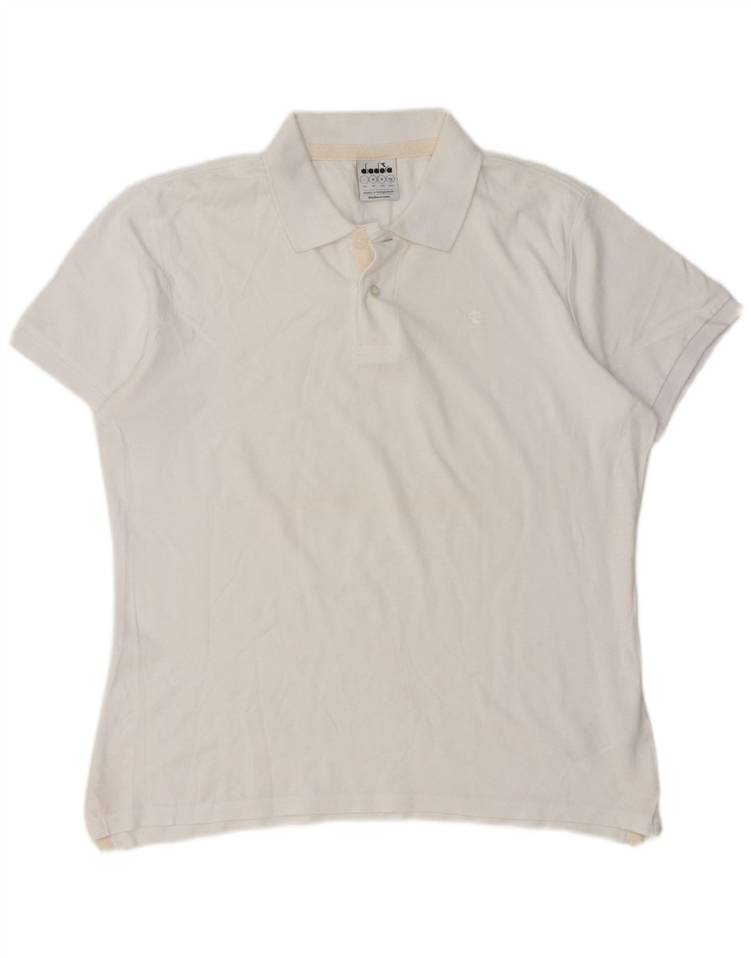 Tricou polo pentru bărbați Diadora, bumbac alb mediu