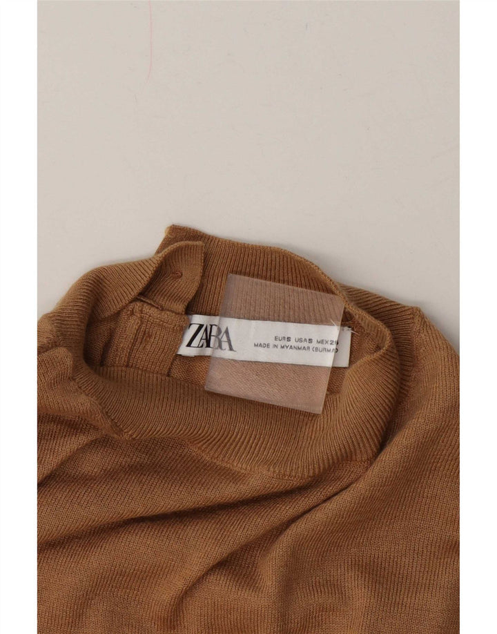 Pulover pentru femei cu gât țestoasă Zara UK 10 Mic Bej
