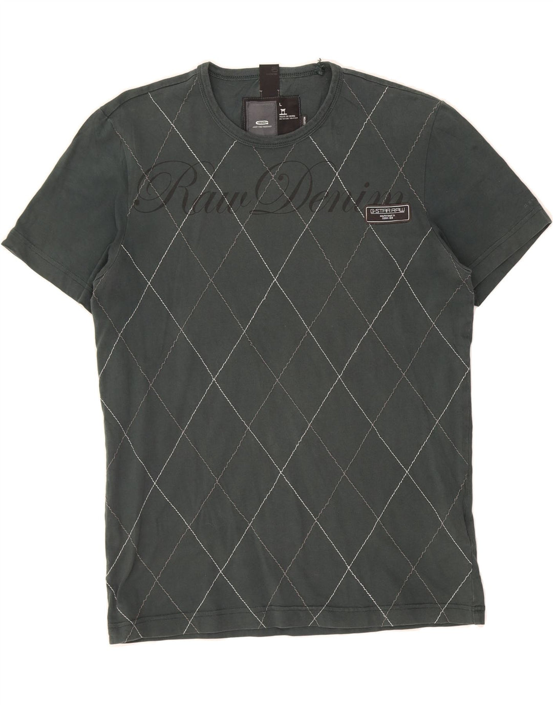 Tricou grafic pentru bărbați G-STAR Top mare, gri Argyle/Diamond Bumbac