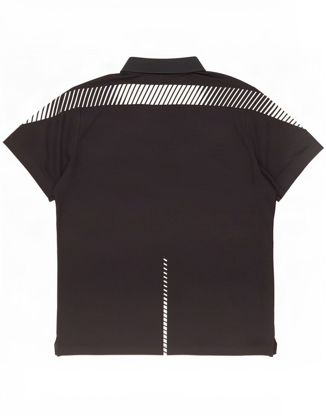 Tricou polo Asics pentru bărbați, poliester cu dungi negre medii