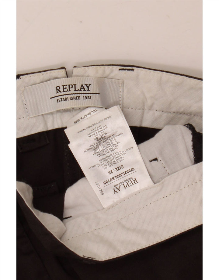 Pantaloni chino bootcut pentru bărbați Replay W29 L28 bumbac negru