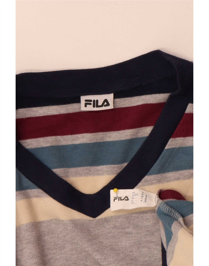 Top pentru bărbați Fila cu mânecă lungă XL, bumbac cu dungi multicolore
