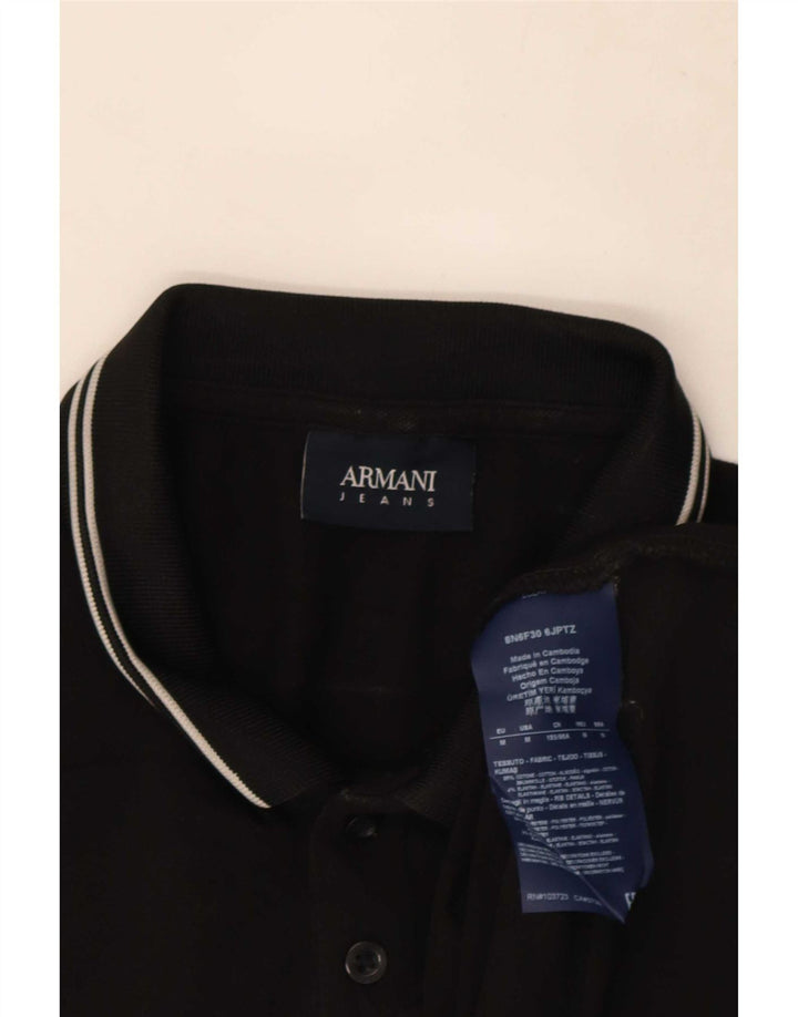 Tricou polo pentru bărbați Armani Jeans, bumbac cu dungi negre medii