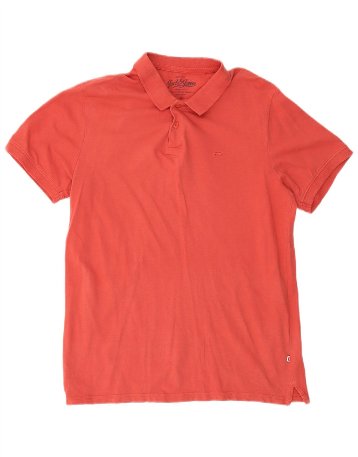 Tricou polo pentru bărbați JACK & JONES, bumbac roz mediu