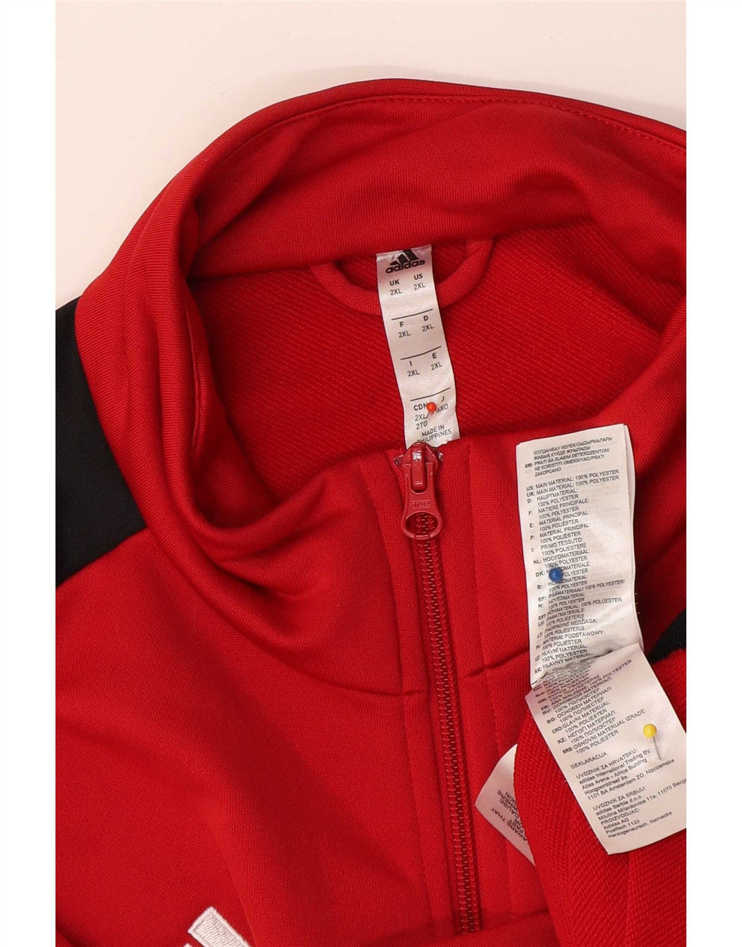Jachetă de trening pentru bărbați Adidas, 2XL, roșu, poliester color bloc