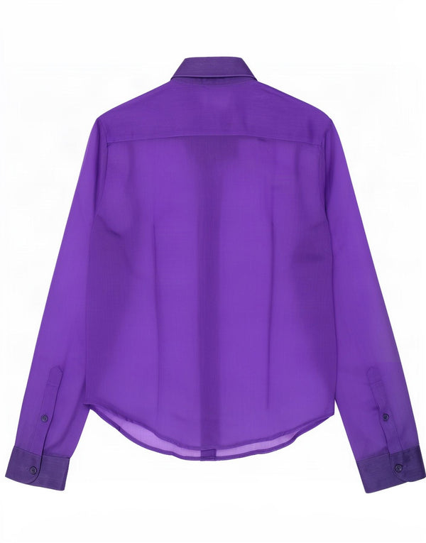 Bluză Vintage pentru damă, cămașă transparentă UK 10 Mic Violet