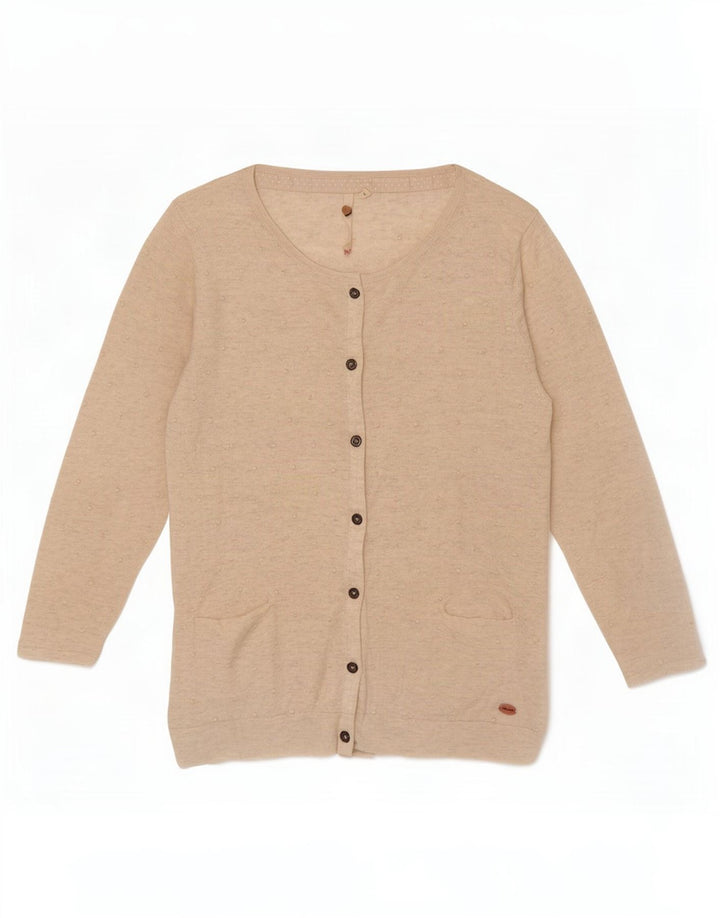 White Stuff Pulover cardigan cu mâneci 3/4 pentru femei UK 8 Small Off Spotted