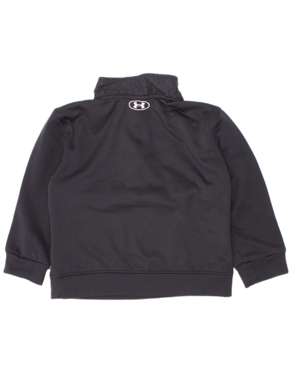 Pulover pentru băieți Under Armour, cu grafic, cu fermoar și gât, 2-3 ani, negru