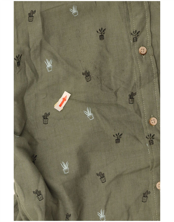 Cămașă pentru bărbați JACK & JONES, bumbac cu pete verzi medii