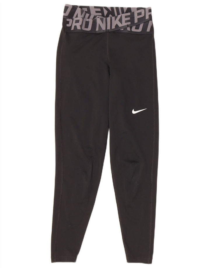 Leggings Nike Dri Fit Graphic pentru femei UK 4 XS Poliester negru