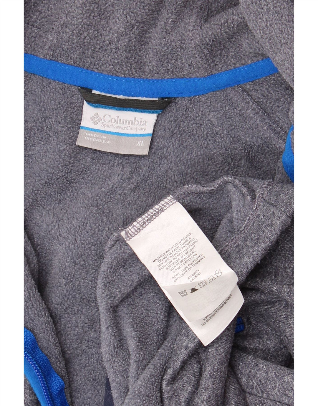 Pulover COLUMBIA pentru bărbați, cu fermoar, XL, poliester cu pături, albastru bleumarin