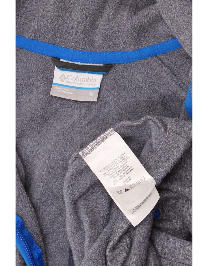 Pulover COLUMBIA pentru bărbați, cu fermoar, XL, poliester cu pături, albastru bleumarin