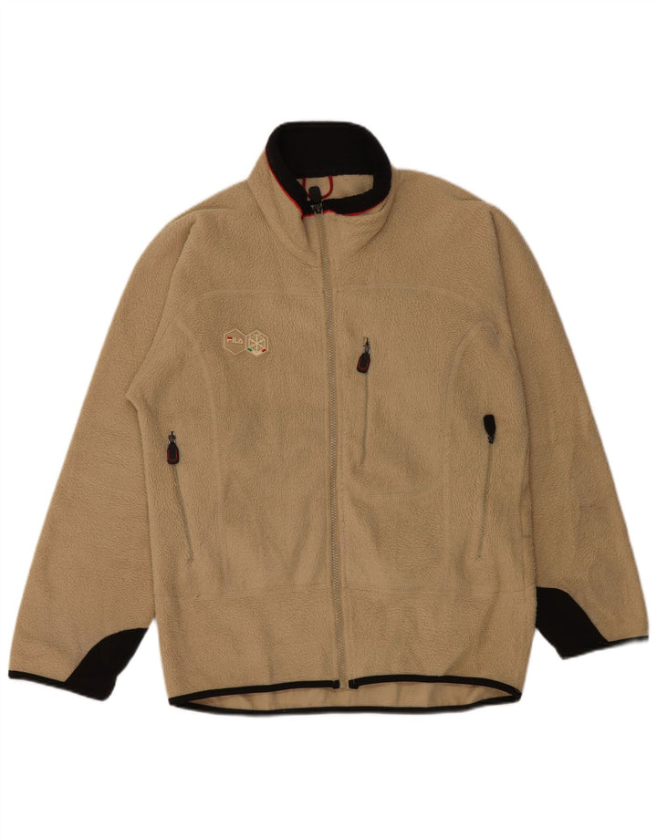 Jachetă fleece pentru bărbați FILA UK 36 Mic, bej, poliester color bloc