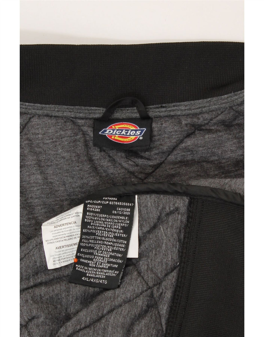 DICKIES Jachetă matlasată pentru bărbați UK 48 4XL Nylon negru