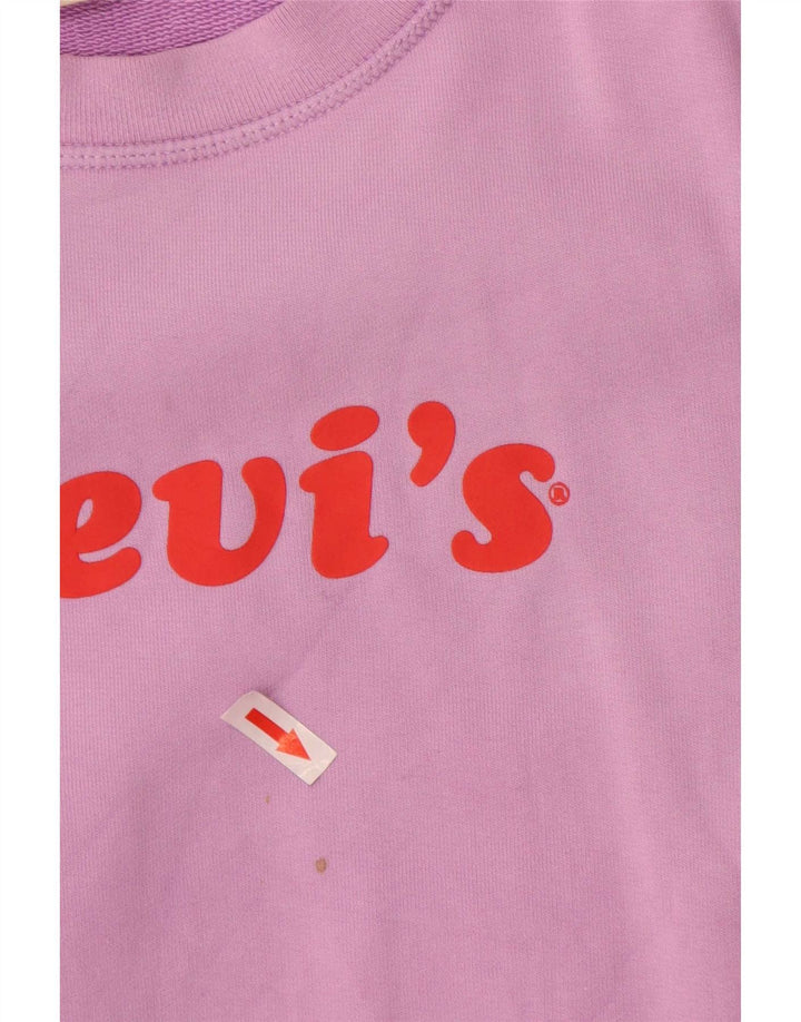 Levi's Pulover supradimensionat cu grafic pentru femei UK 10 Bumbac violet mic