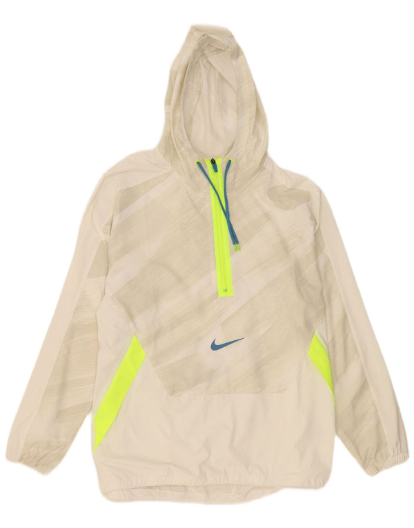 Jachetă de ploaie, cu glugă, cu glugă, pentru bărbați, Nike UK 40, mare, bej, cu dungi