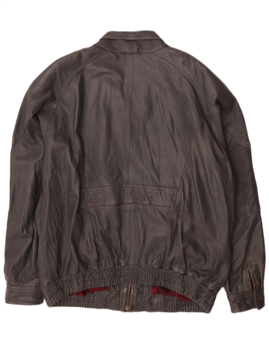 Geaca de piele vintage pentru barbati IT 60 4XL gri