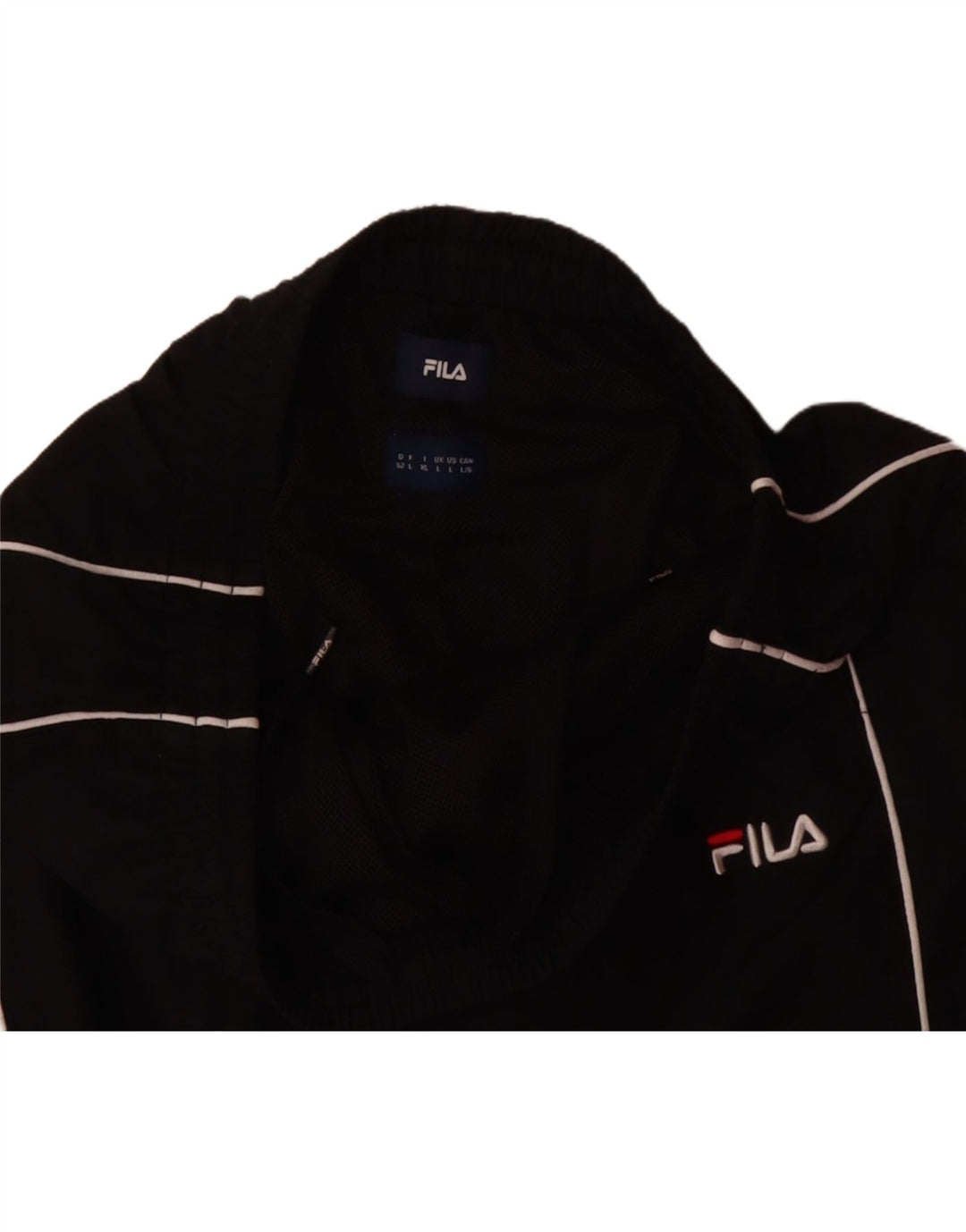 FILA Mens Graphic Capri Tracksuit Trousers Large  Black Polyester Vintage Fila and Second-Hand Fila from Messina Hembry 