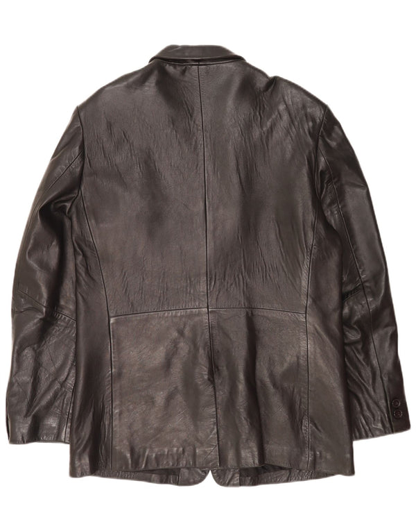 Sacou Mexx din piele cu 2 nasturi pentru bărbați IT 52 XL din piele neagră