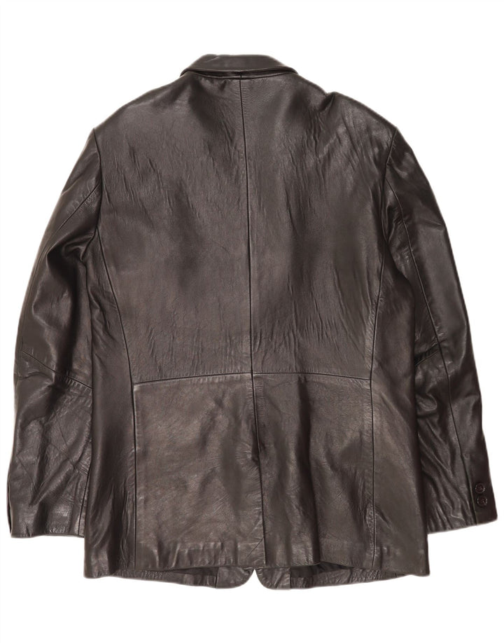 Sacou Mexx din piele cu 2 nasturi pentru bărbați IT 52 XL din piele neagră