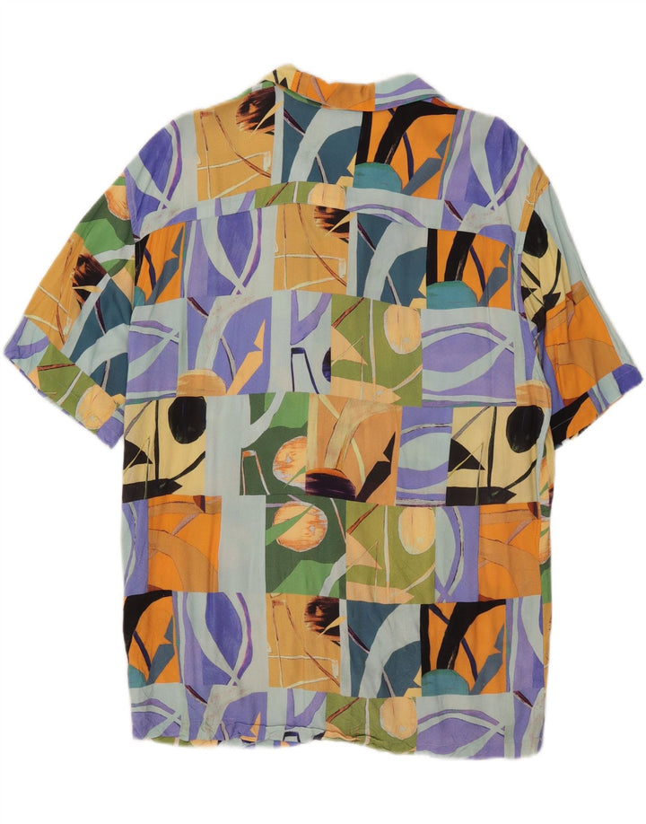 Cămașă pentru bărbați Pull & Bear cu mânecă scurtă, mare, multicoloră, din viscoză