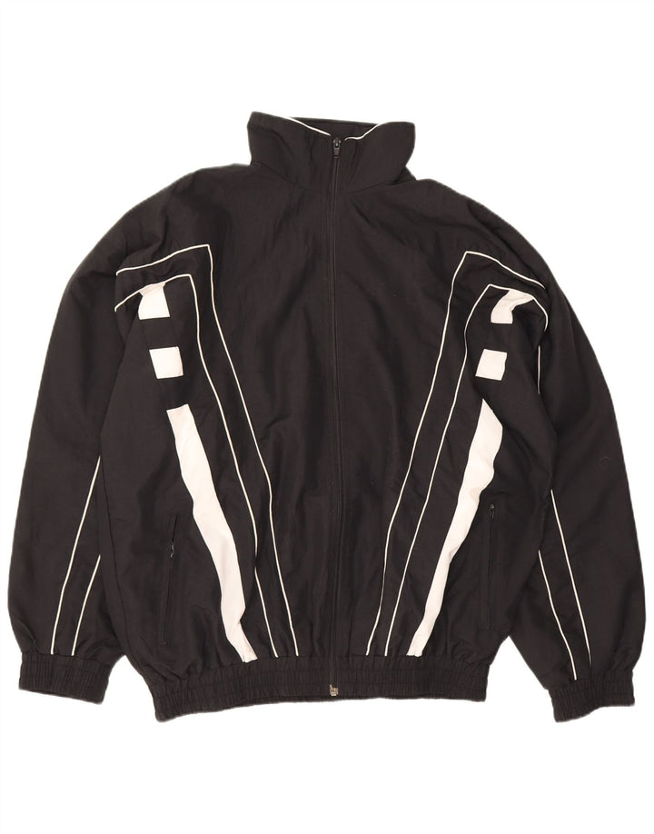 Trening pentru bărbați Vintage Top Jachetă mare, negru, poliester color bloc