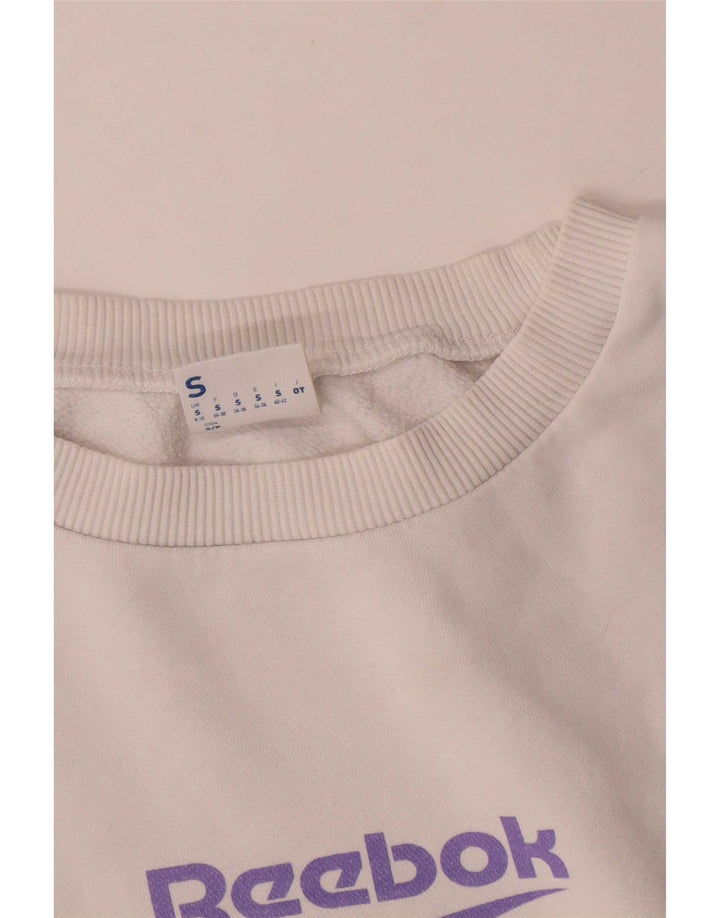 Pulover pentru femei Reebok Crop Oversized, UK 8/10 Small White