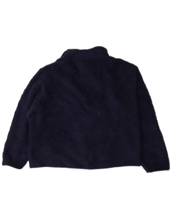 Pulover pentru femei Champion, supradimensionat, cu fermoar și gât, din lână UK 18 XL, bleumarin