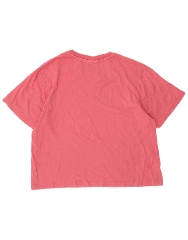Tommy Hilfiger Womens Crop Graphic T-Shirt Top UK 10 Small Pink