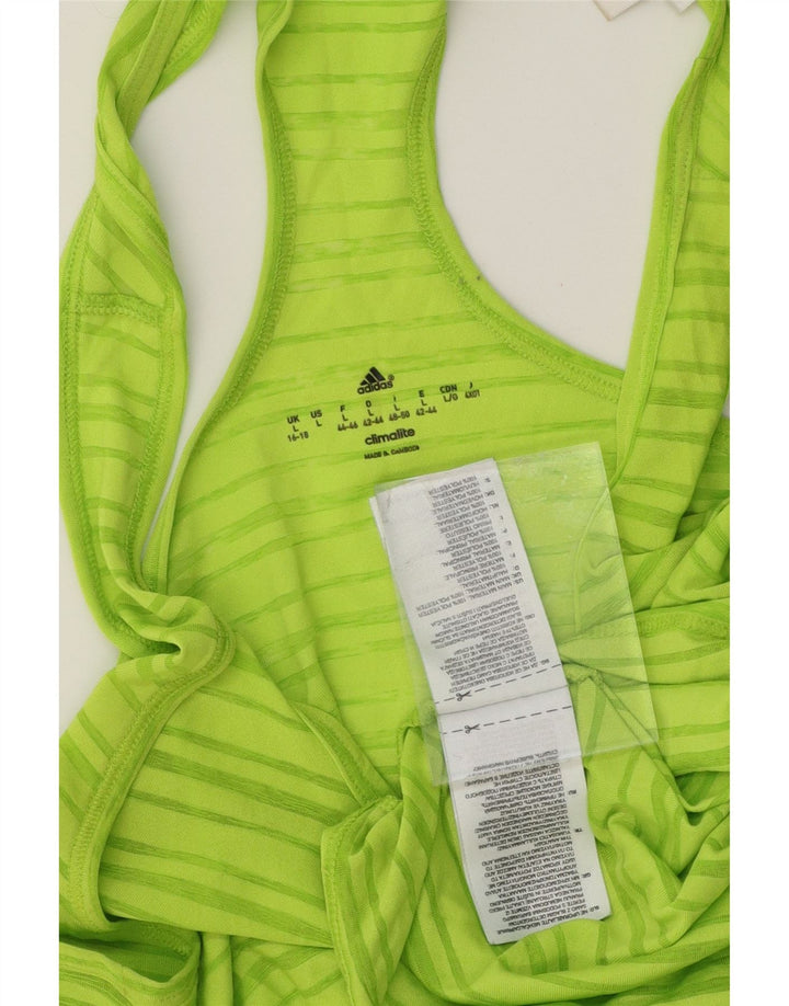 NIKE Womens Climalite Vest Top UK 16/18 Large Green Striped Polyester Vintage Nike and Second-Hand Nike from Messina Hembry 
