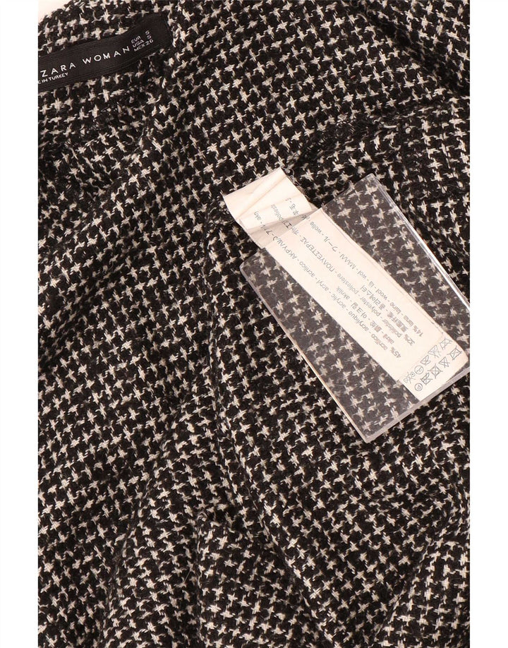 Bluză cu mânecă lungă pentru femei Zara UK 10 Acrilic mic gri Houndstooth