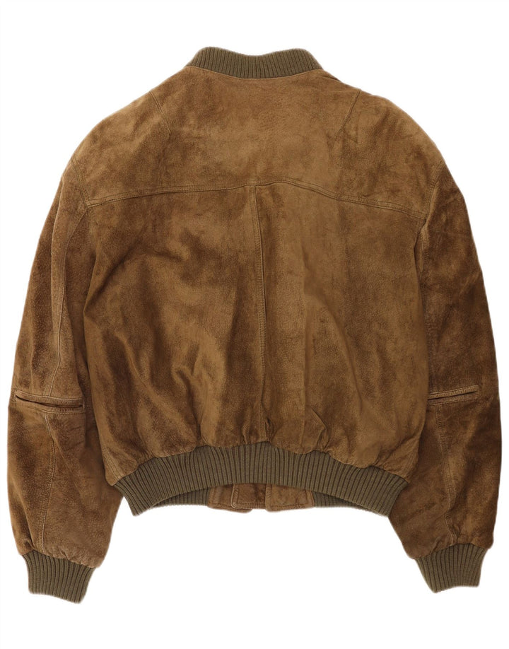 Jachetă bomber din piele intoarsa pentru barbati Pierre Cardin EU 52 XL din piele kaki
