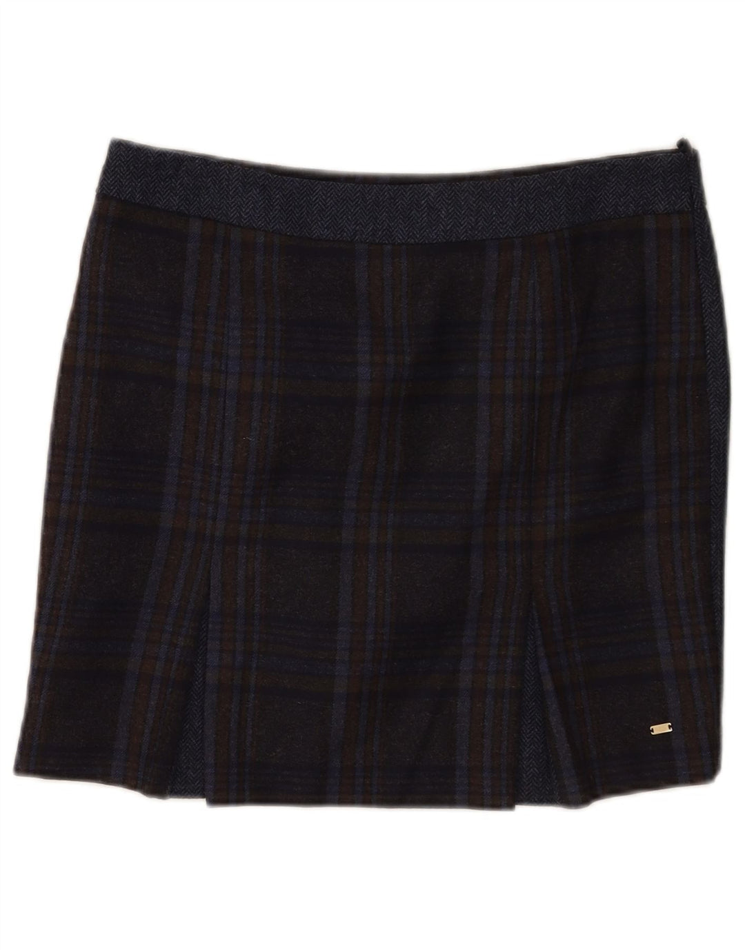 Fusta mini Tommy Hilfiger pentru femei US 8 Medium W32 Lână carouri bleumarin
