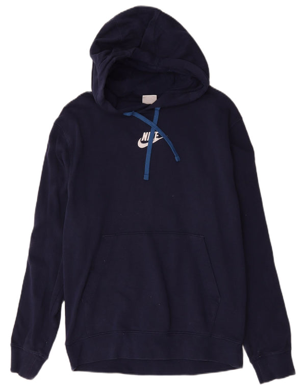 Pulover Nike pentru bărbați cu glugă grafică, mic, albastru bleumarin, bumbac color bloc