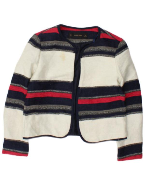 Jachetă Bolero pentru femei deschisă Zara UK 10 Mic, cu dungi albe