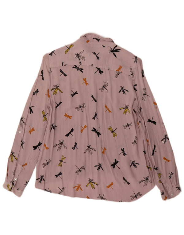 Bluză cămașă pentru femei cu model abstract ZARA UK 6 XS violet