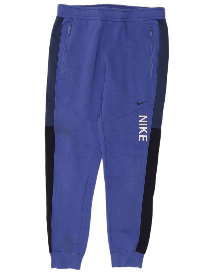 Pantaloni de trening pentru bărbați Nike Pantaloni de jogging, albastru mediu, bumbac color bloc