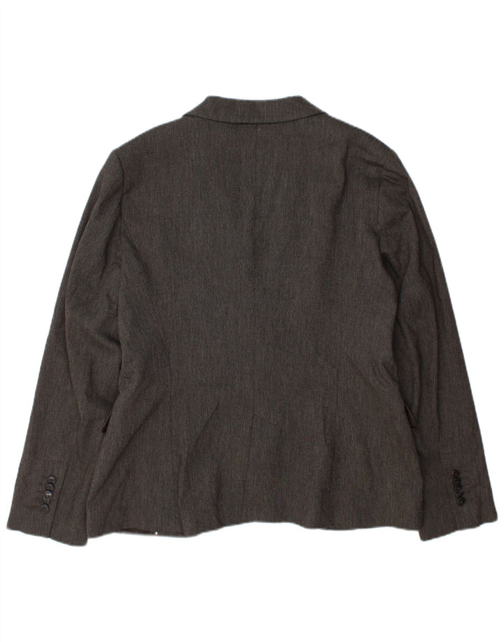 Jachetă pentru femei Zara cu 1 nasture, UK 18 XL, gri viscoză