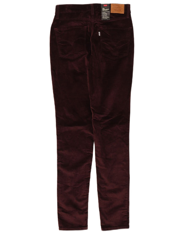 Pantaloni casual skinny cu talie înaltă Levi's 721 pentru femei W29 L32 bumbac burgundă