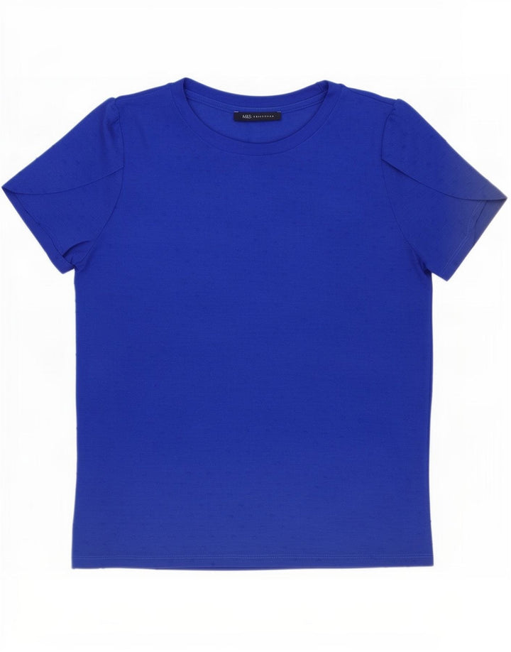 Tricou pentru femei Marks & Spencer Top UK 16 Large Blue Spotted Viscose
