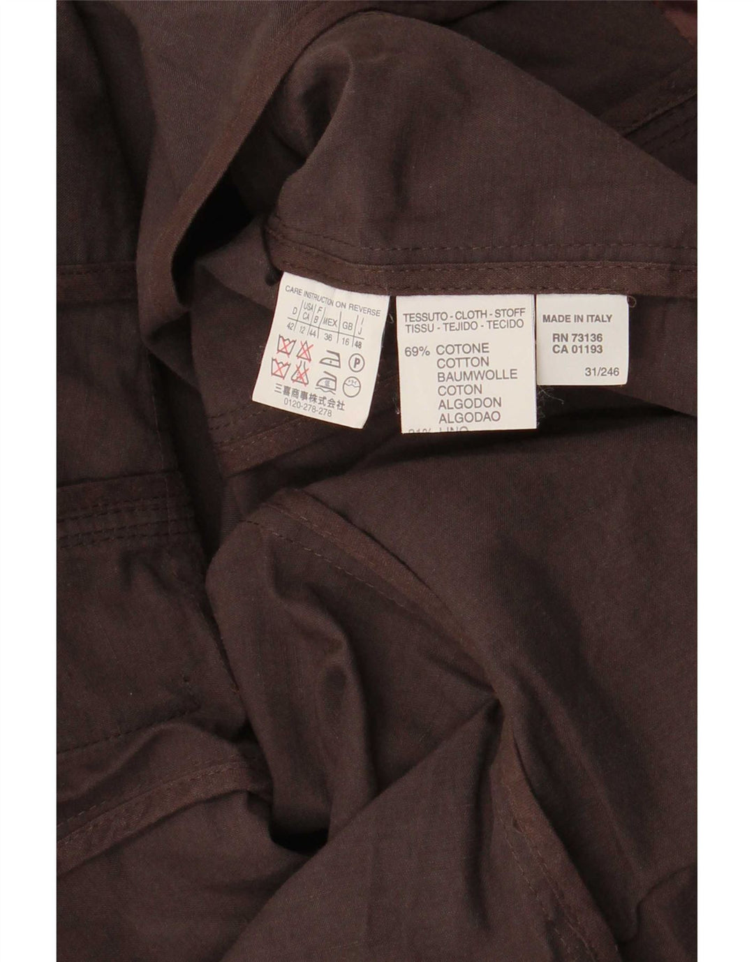 Jachetă Blazer pentru femei Marella cu 2 nasturi UK 16, mare, maro, bumbac