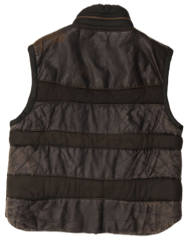 Americanino Gilet grafic din piele pentru bărbați UK 42 XL Negru Colorblock