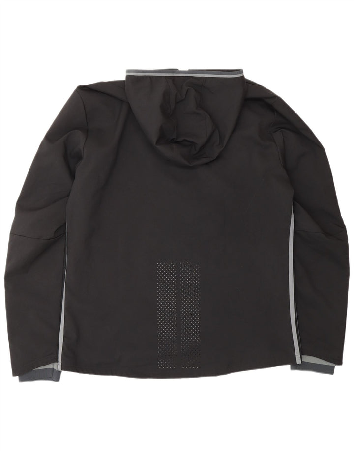 Jachetă de trening Climacool cu glugă ADIDAS pentru bărbați, poliester negru mare